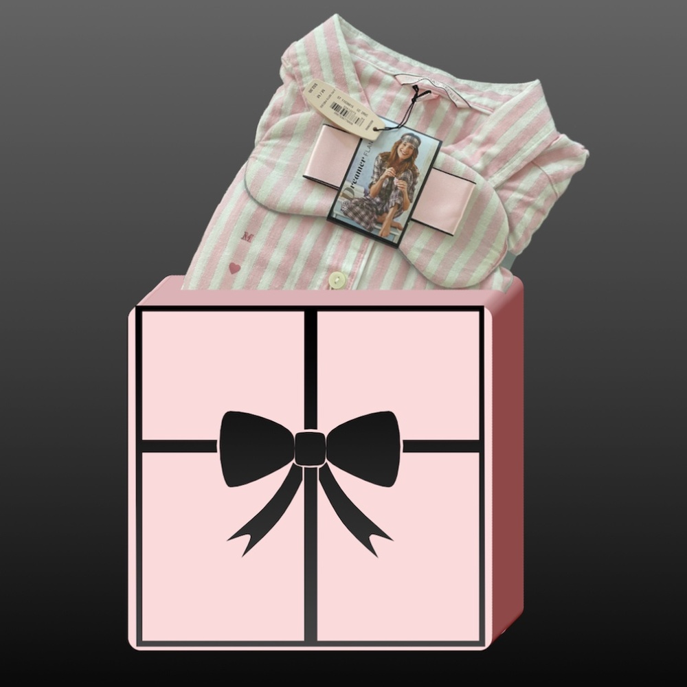 Victoria Secret Pink Strip Pajamas with Eye Mask